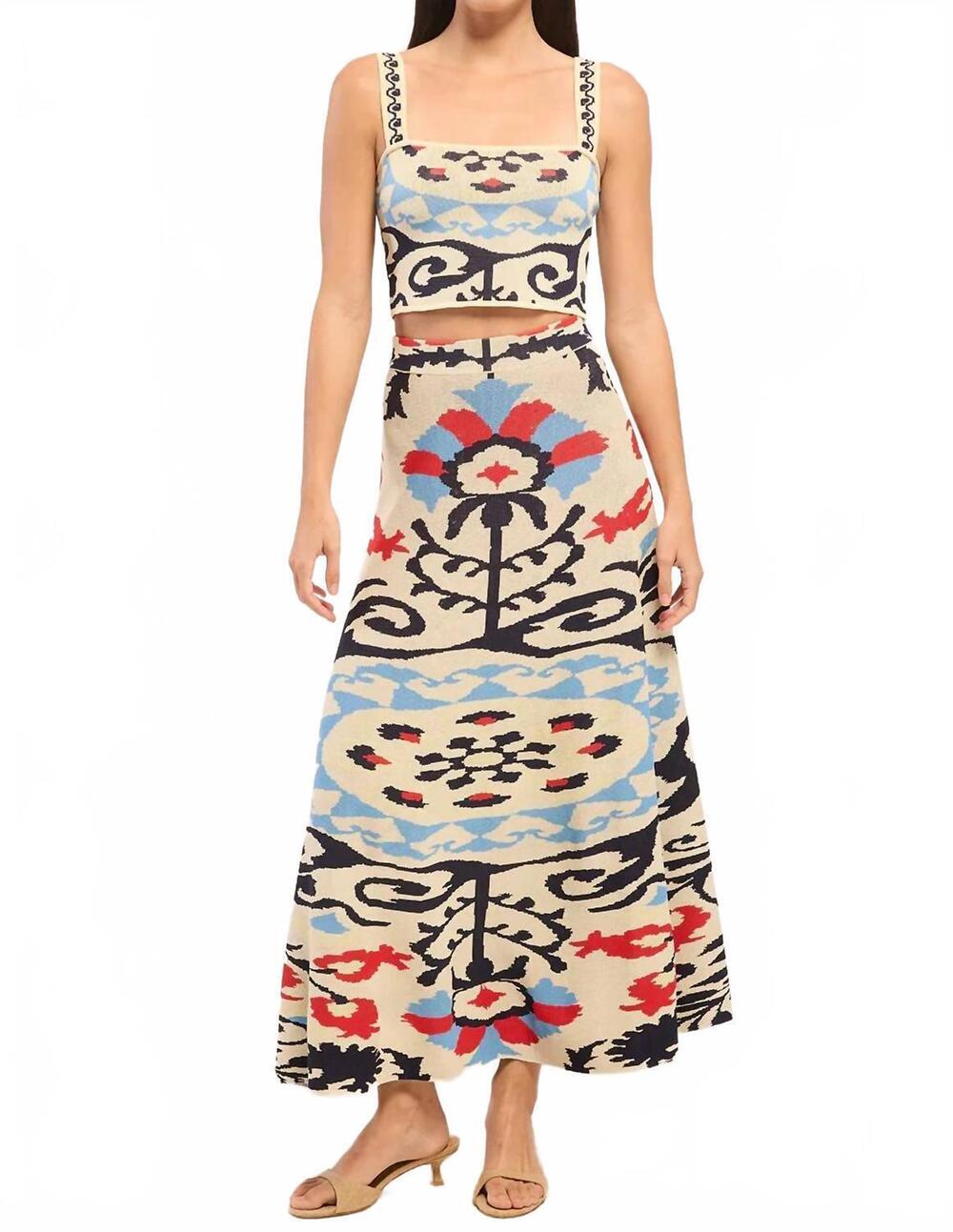 NEW MISA LOS ANGELES women's ocean skirt in summer tapestry